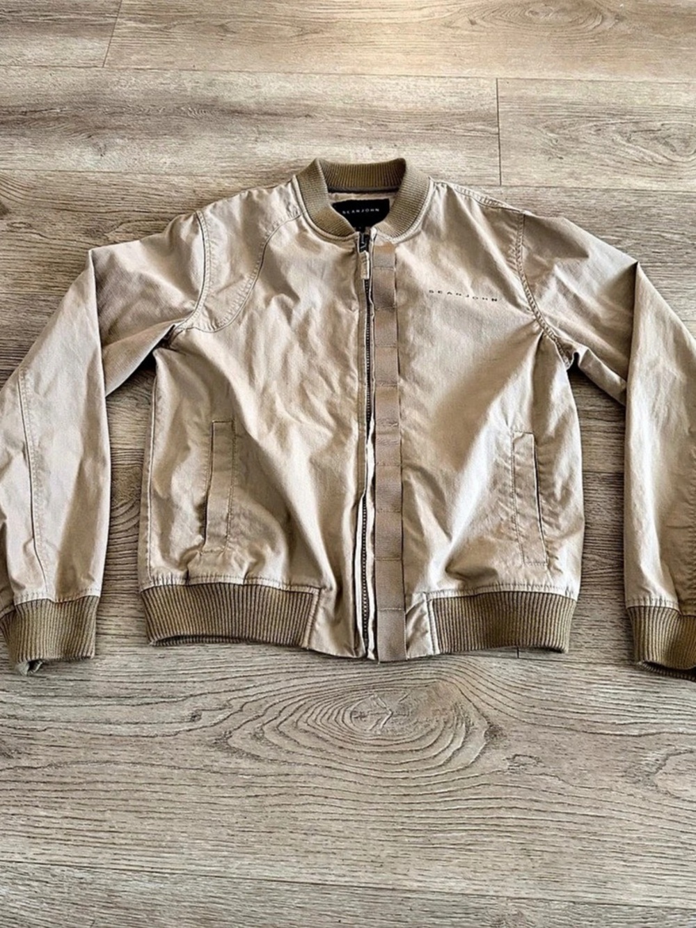Sean John Men's Bomber Jacket in Beige Size Large